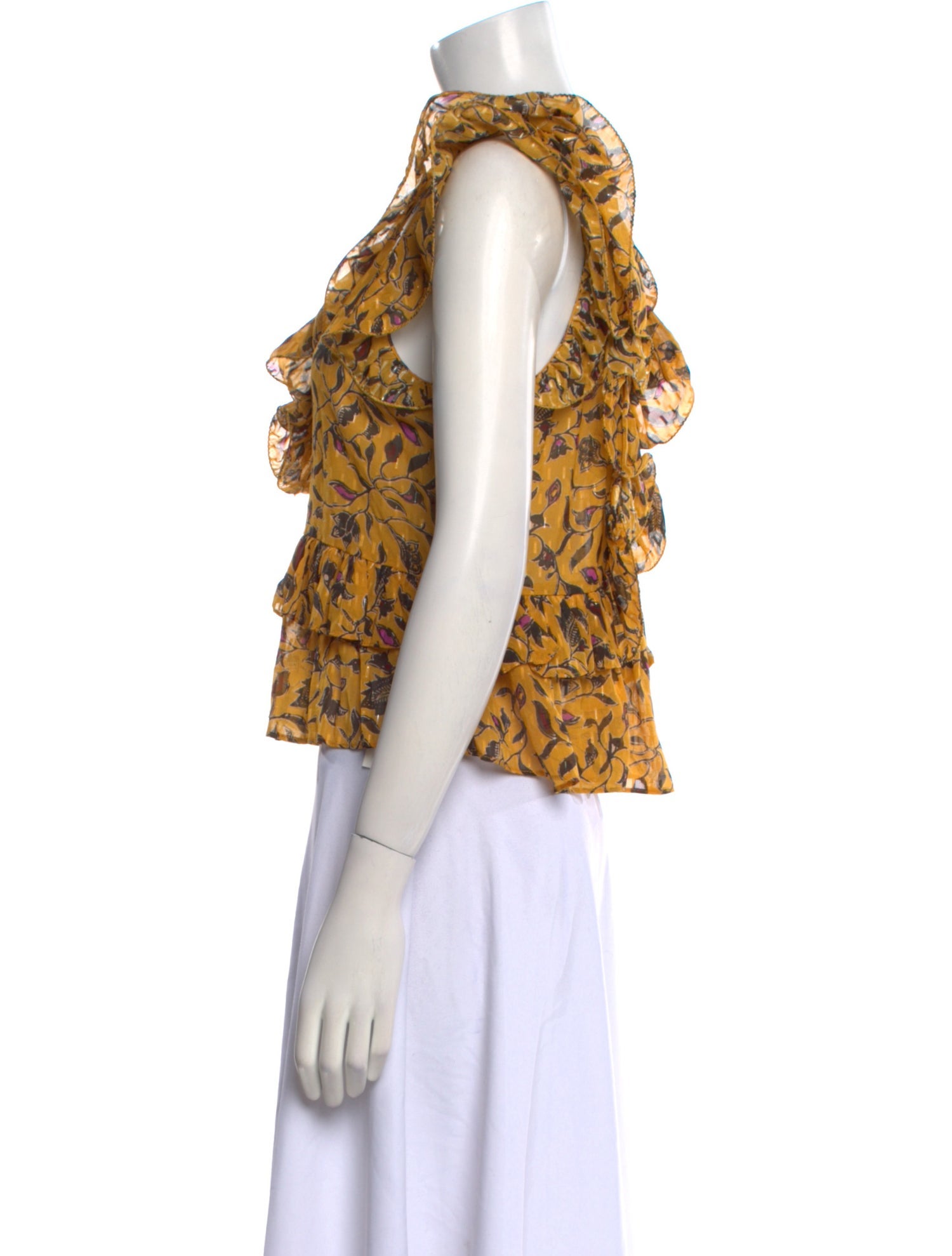 Ulla Johnson Silk Floral Print Crop Top